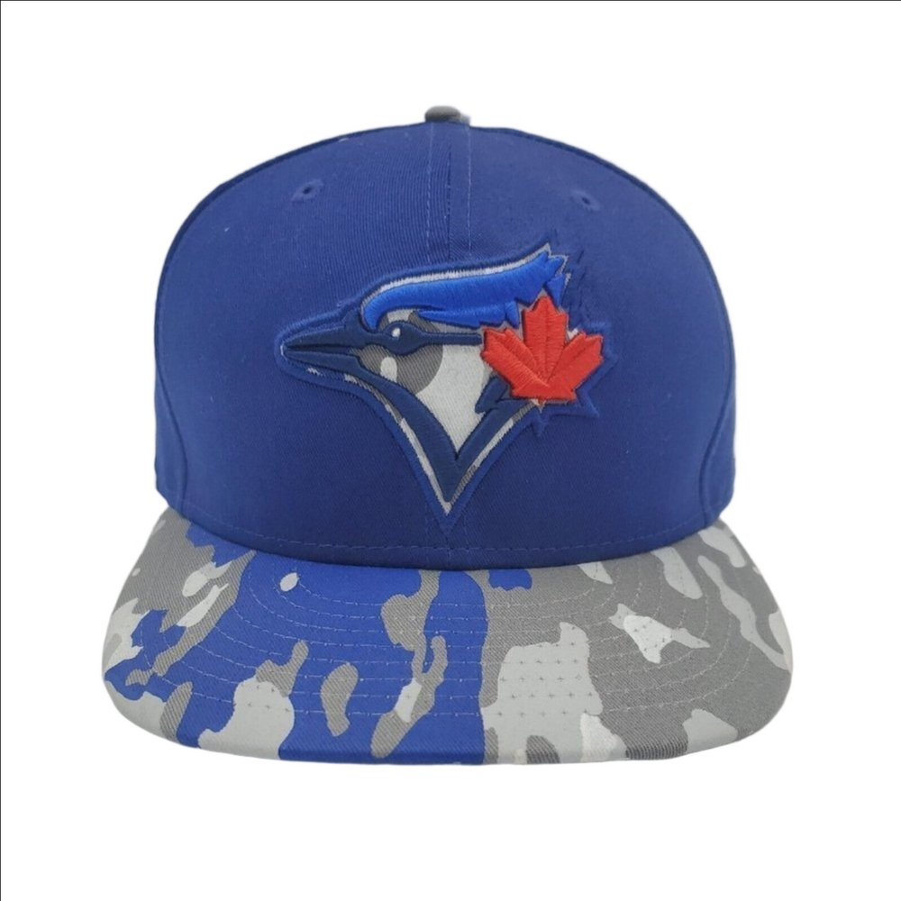 Camo Blue Jays  Strap Back Baseball Hat, Size M-L, New Era